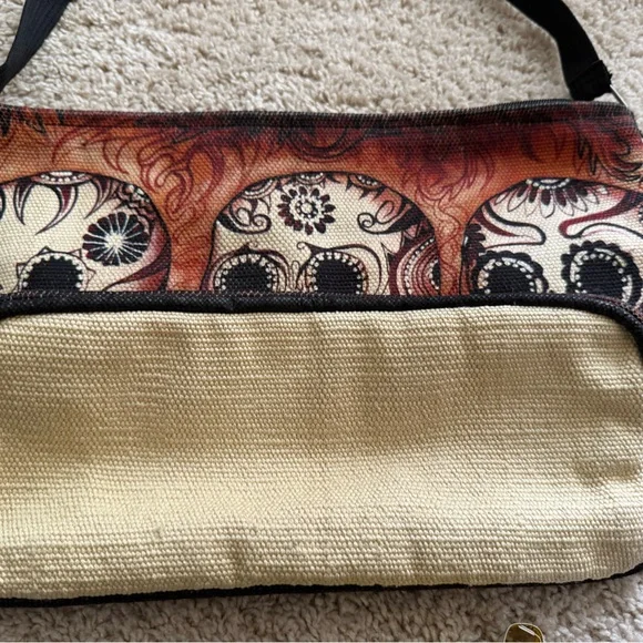 Sugar Skull Canvas Crossbody Bag NWOT - Picture 6 of 10